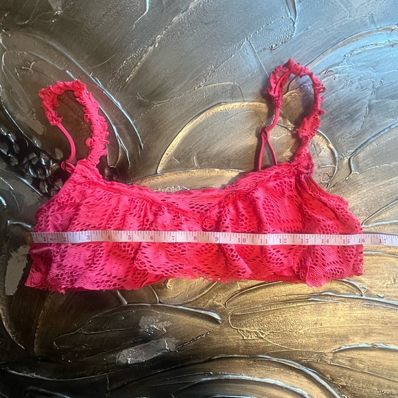 Becca Hot Pink Bikini Swim Top Bra Top Size Medium - Picture 8 of 9
